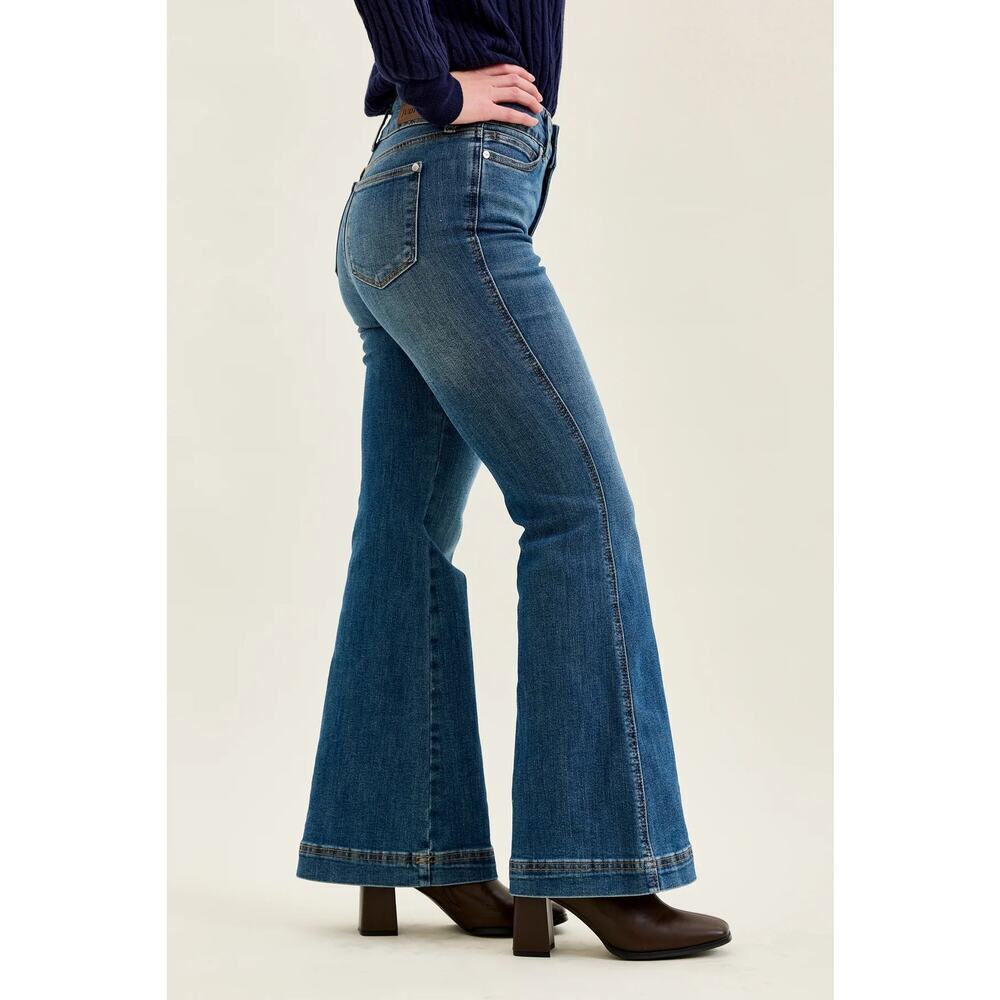 Petite Flare Tummy Control Double Button High Waist Jean (Make Offer) - Picture 7 of 12